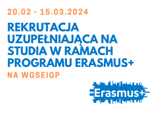 Rekrutacja uzupełniająca na studia w ramach programu Erasmus+