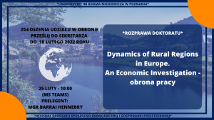 Dynamics and spatial polarisation of rural regions in Europe. An economic investigation.