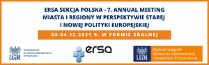 Konferencja: Annual Meeting ERSA – Sekcja Polska (3-4.12.2021)
