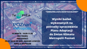 Wyniki badań wykonanych na potrzeby opracowania Planu Adaptacji do Zmian Klimatu Metropolii Poznań