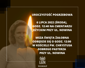Uroczystości pogrzebowe śp. dr Emilii Jaroszewskiej